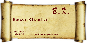 Becza Klaudia névjegykártya