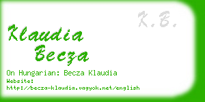 klaudia becza business card